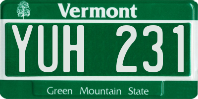 VT license plate YUH231