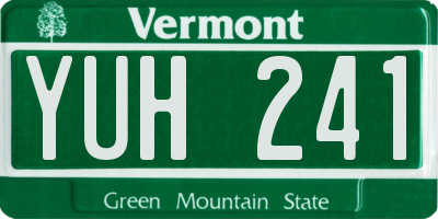 VT license plate YUH241