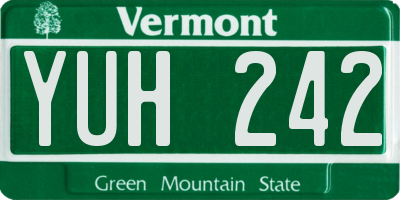 VT license plate YUH242