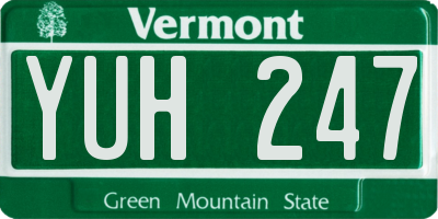 VT license plate YUH247