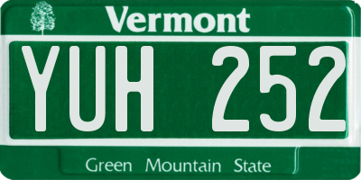 VT license plate YUH252