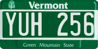 VT license plate YUH256