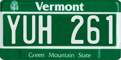 VT license plate YUH261