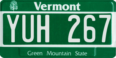 VT license plate YUH267