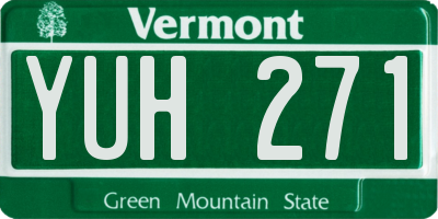 VT license plate YUH271