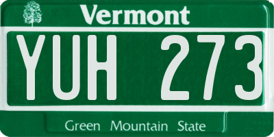 VT license plate YUH273
