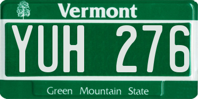 VT license plate YUH276