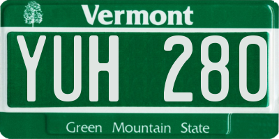 VT license plate YUH280