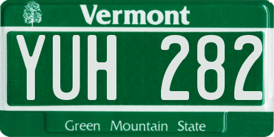 VT license plate YUH282