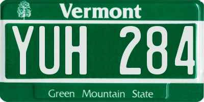VT license plate YUH284