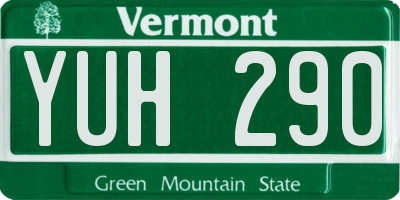 VT license plate YUH290