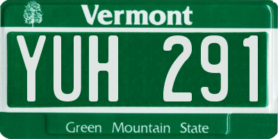 VT license plate YUH291