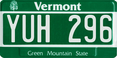 VT license plate YUH296