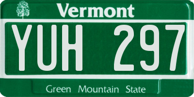 VT license plate YUH297