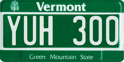 VT license plate YUH300