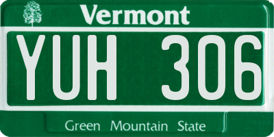 VT license plate YUH306
