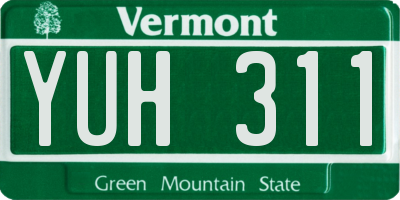 VT license plate YUH311