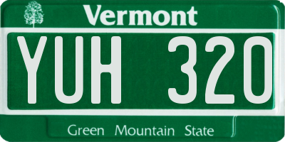 VT license plate YUH320