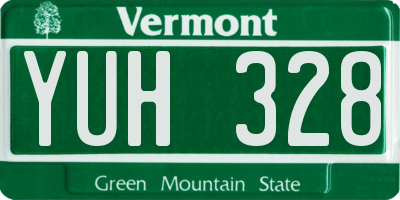 VT license plate YUH328