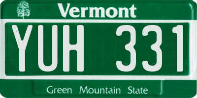 VT license plate YUH331