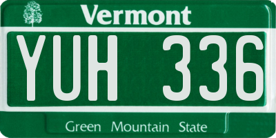 VT license plate YUH336