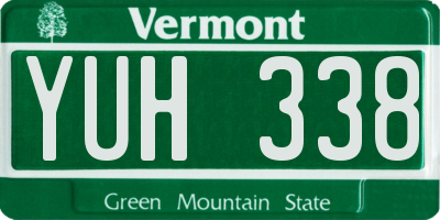 VT license plate YUH338