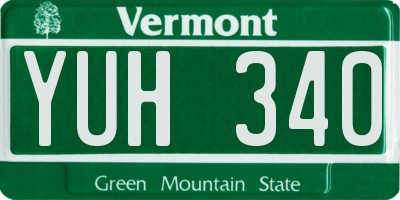 VT license plate YUH340