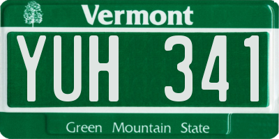 VT license plate YUH341