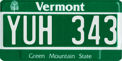 VT license plate YUH343