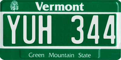 VT license plate YUH344