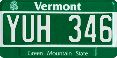 VT license plate YUH346