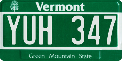 VT license plate YUH347
