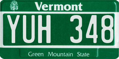VT license plate YUH348
