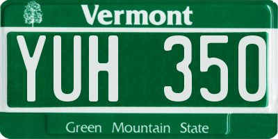 VT license plate YUH350