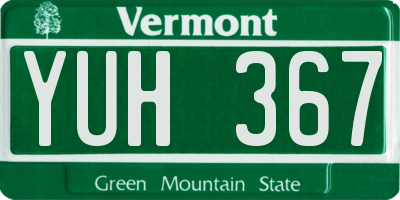 VT license plate YUH367