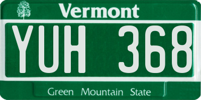 VT license plate YUH368