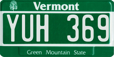 VT license plate YUH369