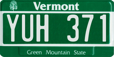 VT license plate YUH371