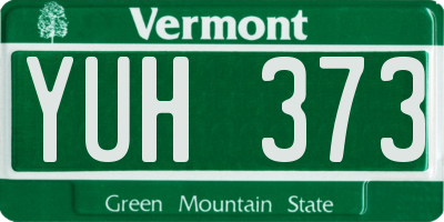 VT license plate YUH373