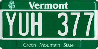 VT license plate YUH377