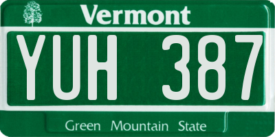 VT license plate YUH387