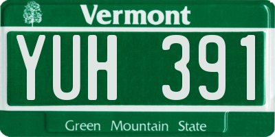 VT license plate YUH391