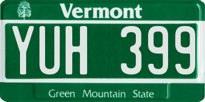 VT license plate YUH399