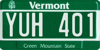 VT license plate YUH401