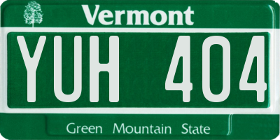 VT license plate YUH404