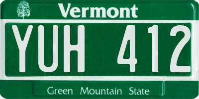 VT license plate YUH412