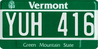 VT license plate YUH416