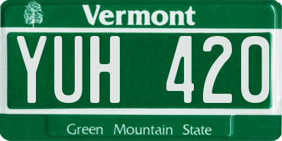 VT license plate YUH420