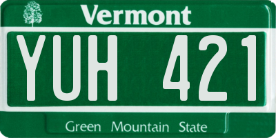VT license plate YUH421