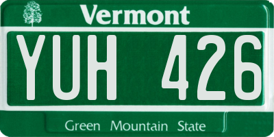 VT license plate YUH426